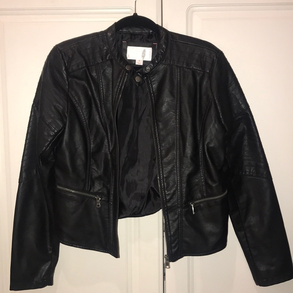 xhilaration Faux Leather Black Jacket